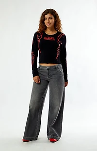 Von Dutch Long Sleeve Crop Top