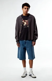Pacsun Gray Button Front Polo Sweater