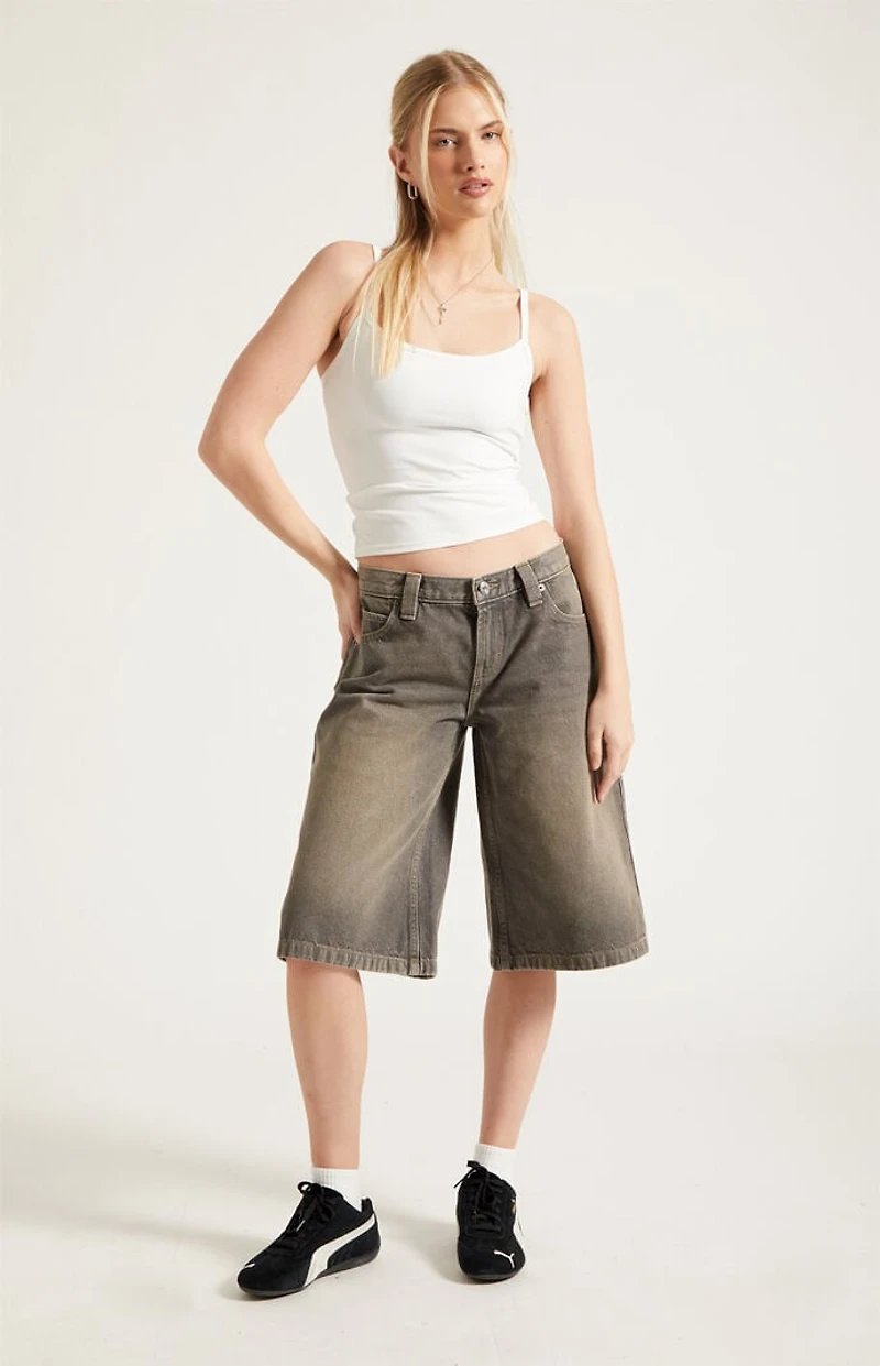 Pacsun Peyton Extreme Jorts Button Pocket Gray