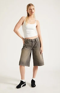 Pacsun Peyton Extreme Jorts Button Pocket Gray