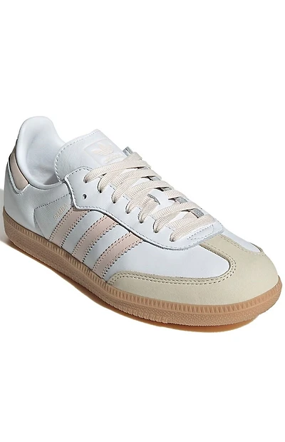 adidas Women's White & Pink Samba OG Sneakers