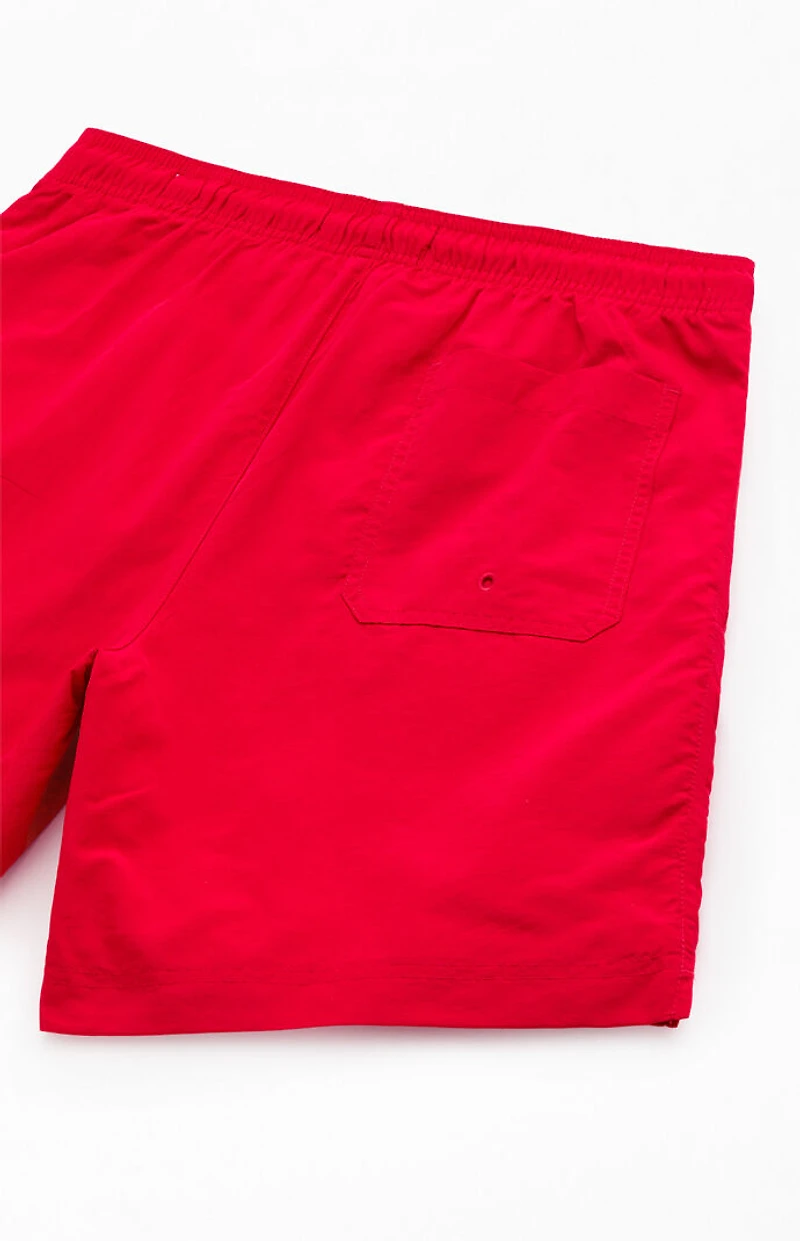 Pacsun Red Collegiate 6.5" Swim Trunks