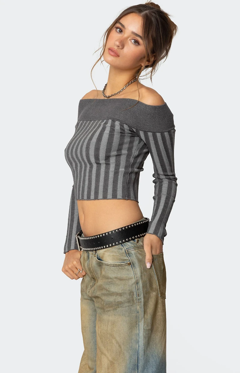 Edikted Daren Off Shoulder Knit Top
