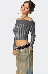Edikted Daren Off Shoulder Knit Top