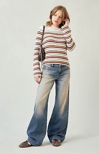 Pacsun Casey Low Rise Baggy Jeans Dark Blue Tinted