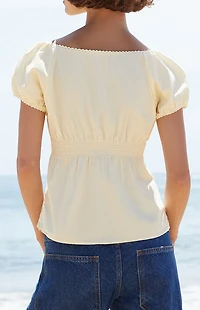 John Galt Yellow Blair Short Sleeve Top