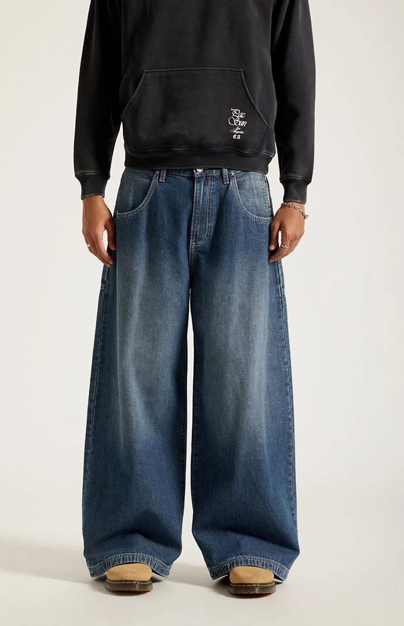 Pacsun Ryder Ultra Baggy Jeans Dark Blue