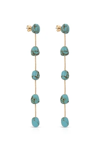 Ettika Dripping Turquoise 18k Gold Plated Earrings