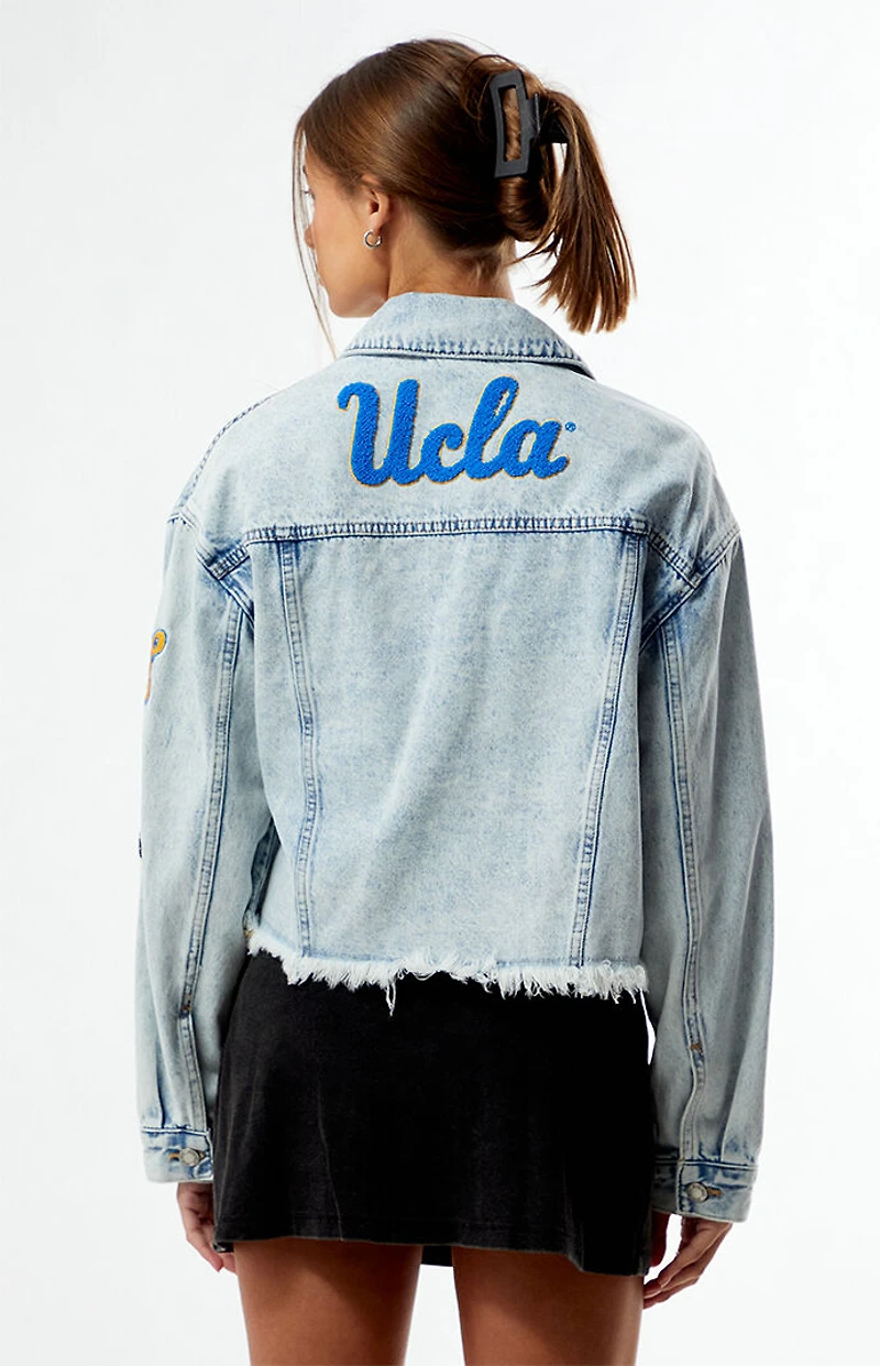 HYPE & VICE UCLA Bruins Frayed Cropped Denim Jacket