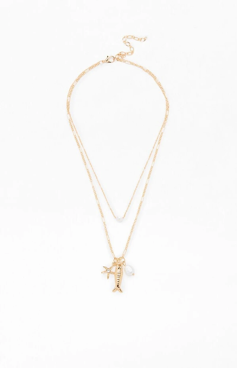 LA Hearts Coco Layered Necklace