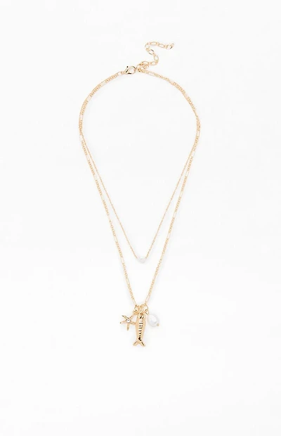 LA Hearts Coco Layered Necklace