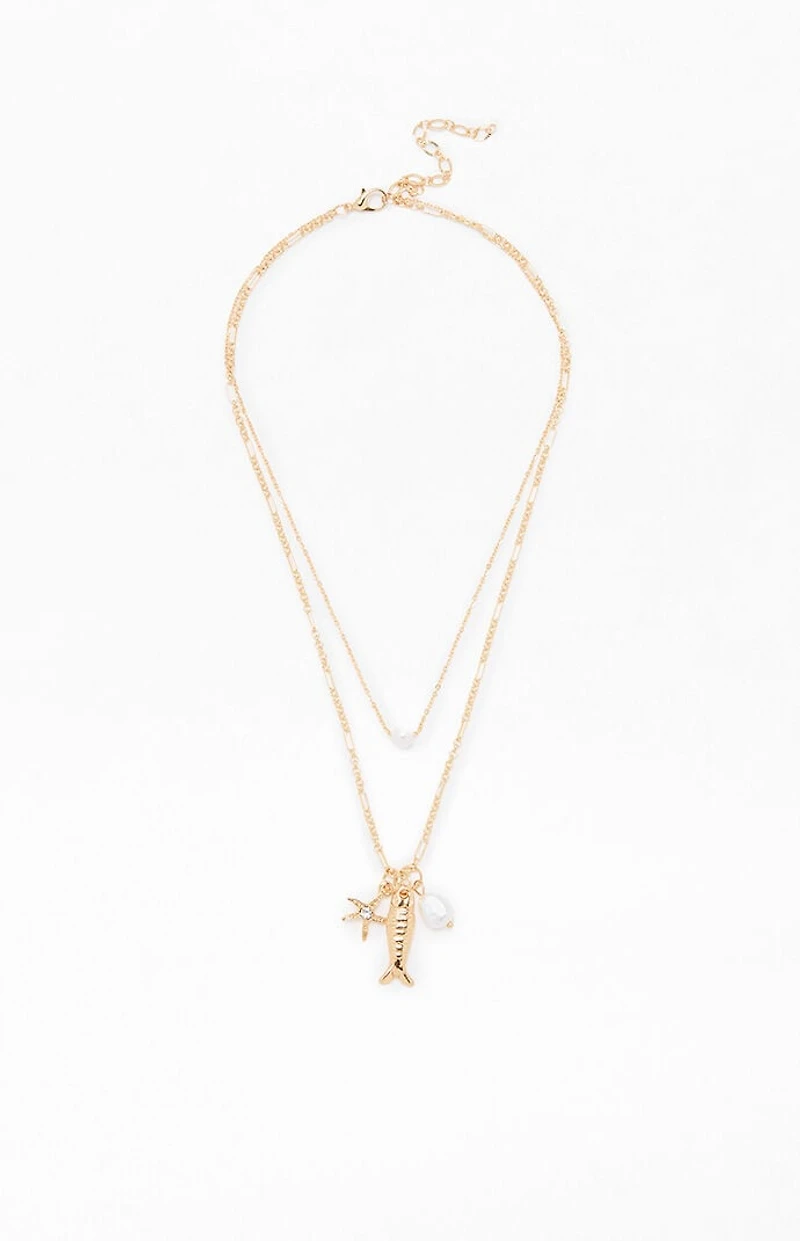 LA Hearts Coco Layered Necklace