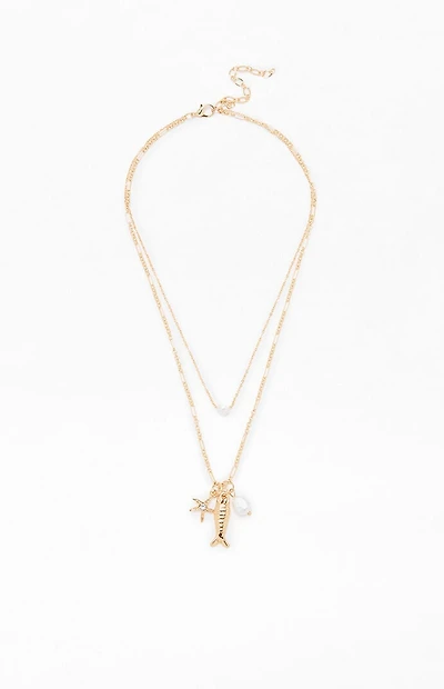 LA Hearts Coco Layered Necklace
