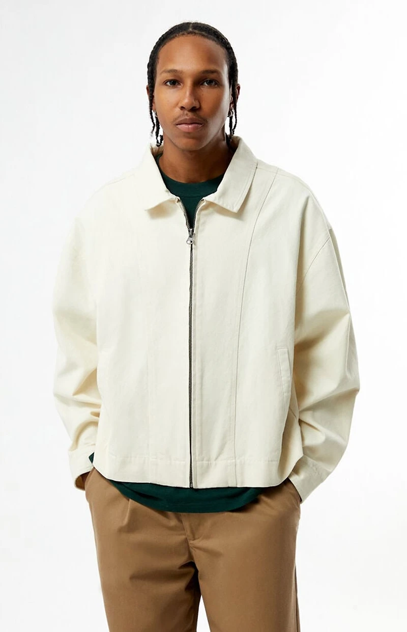 Pacsun Cream Double Seams Gas Jacket