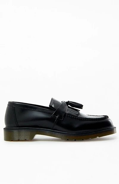 Dr Martens Black Adrian Polished Smooth Leather Tassel Loafers