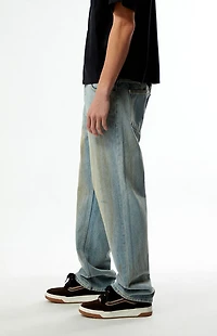 GUESS Originals Medium Blue Distressed Baggy Jeans