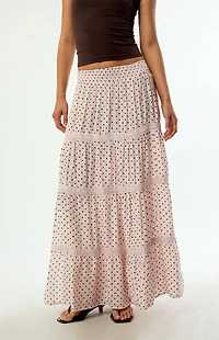 Daisy Street Polka Dot Maxi Skirt