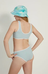Pacsun Kids Light Blue Cropped Bikini Top & Bottom Set