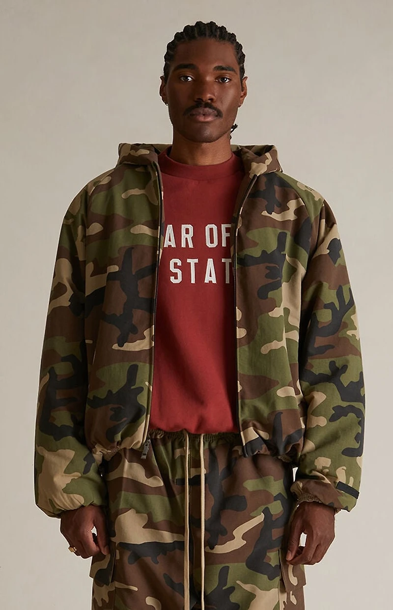 Fear of God ESSENTIALS Woodland Camo Military Hooded Jacket