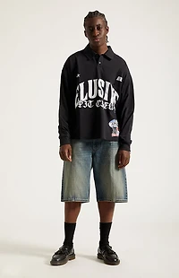 Pacsun Austin Extreme Baggy Denim Shorts Dark Blue Tint