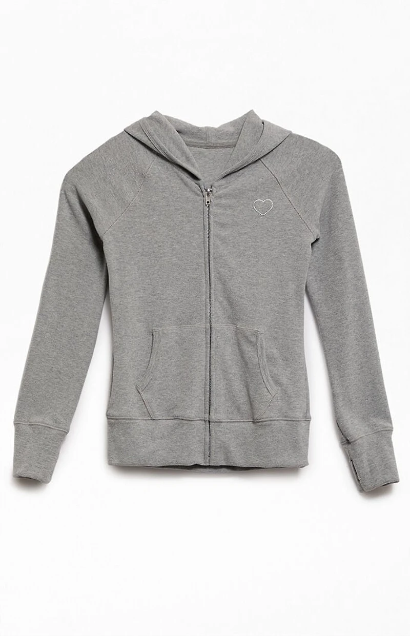 Pacsun Kids Active Knit Heart Zip Up Hoodie