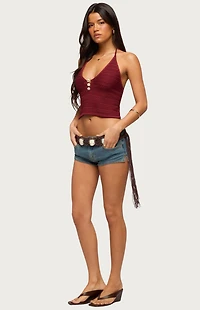 Edikted Backless Coastal Charm Crochet Top