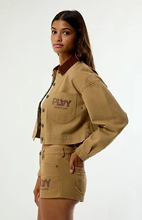 PLAY PALM ANGELS Brown Low Rise Jean Shorts