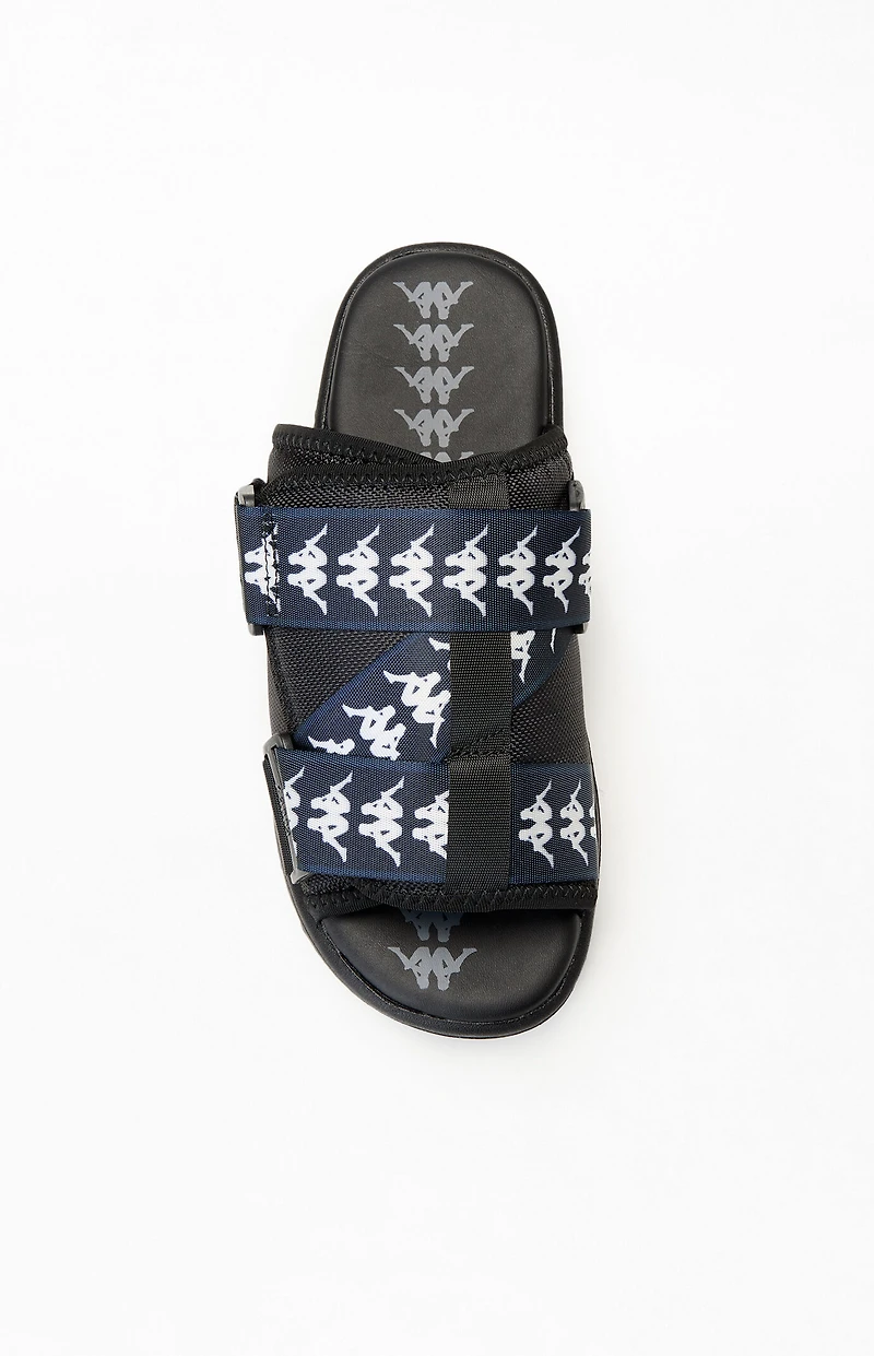 Kappa Black & White 222 Banda Mitel 1 Slide Sandals