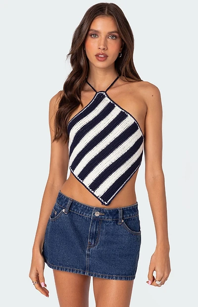 Edikted Petra Open Back Crochet Top