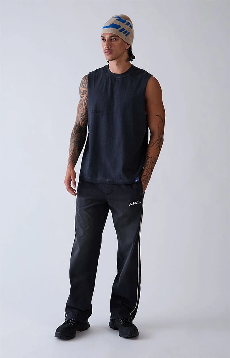 A.R.C. Washed Black Vintage Wash Cut Off Muscle T-Shirt