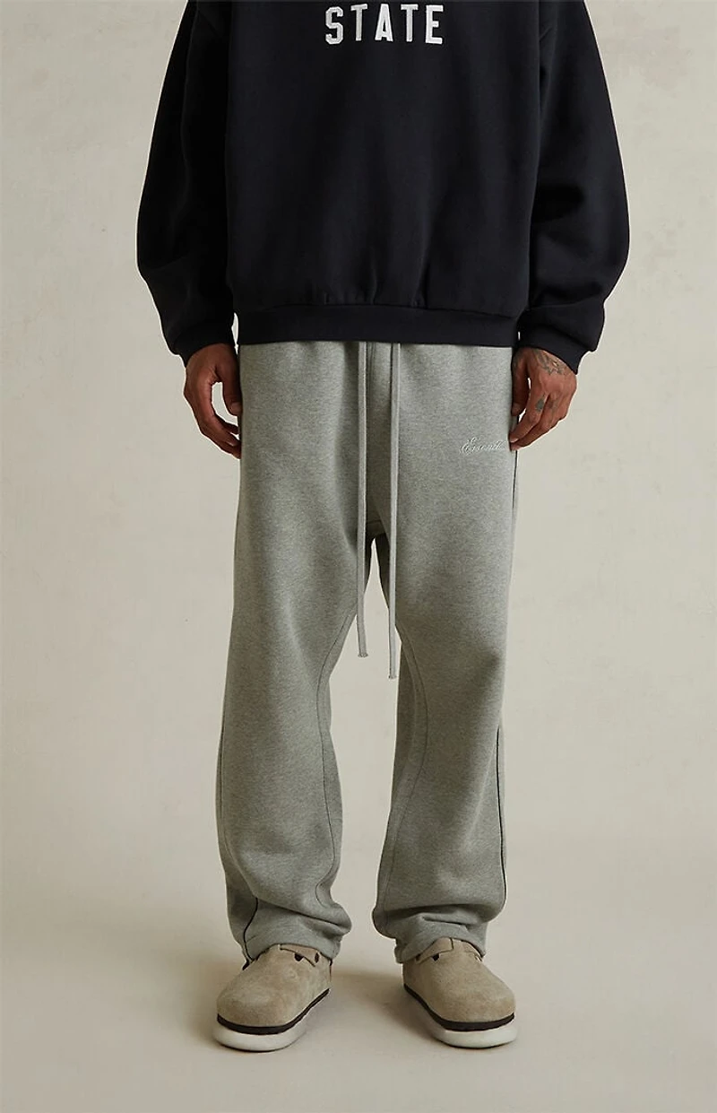 Fear of God ESSENTIALS Concrete Heather & Black Relaxed Fleece Sweatpants