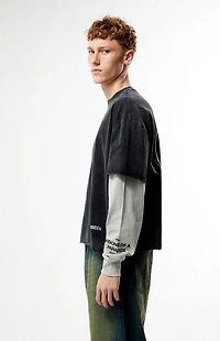 Pacsun Visions Of Paradox 2fer Long Sleeve Cropped T-Shirt