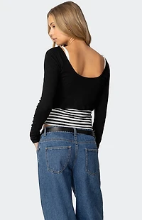 Edikted Shania Layered Striped Top