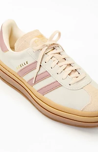 adidas Women's Tan & Pink Gazelle Bold Sneakers