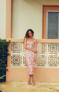 MINKPINK Camille Mesh Bustier Midi Dress