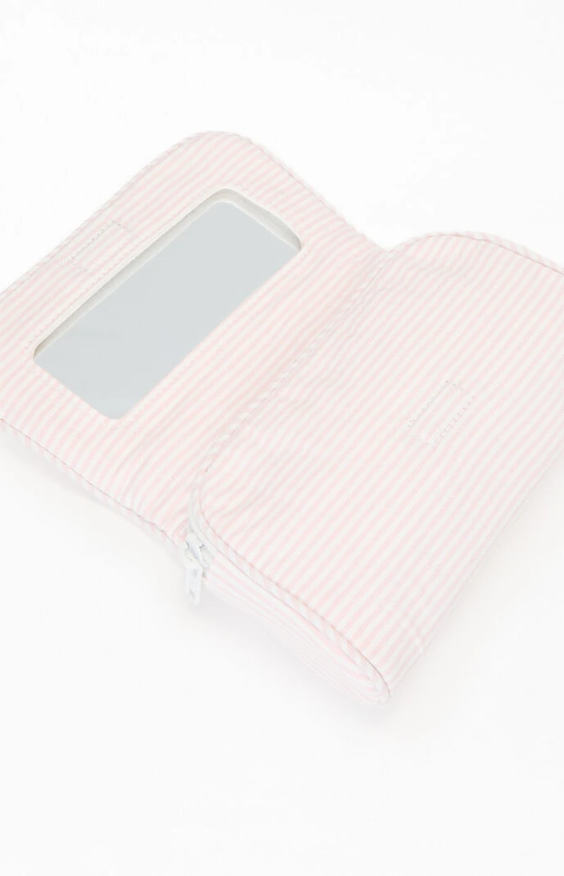 John Galt Pink Striped Makeup Bag