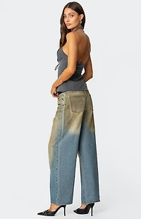 Edikted Split Front Pinstripe Halter Top