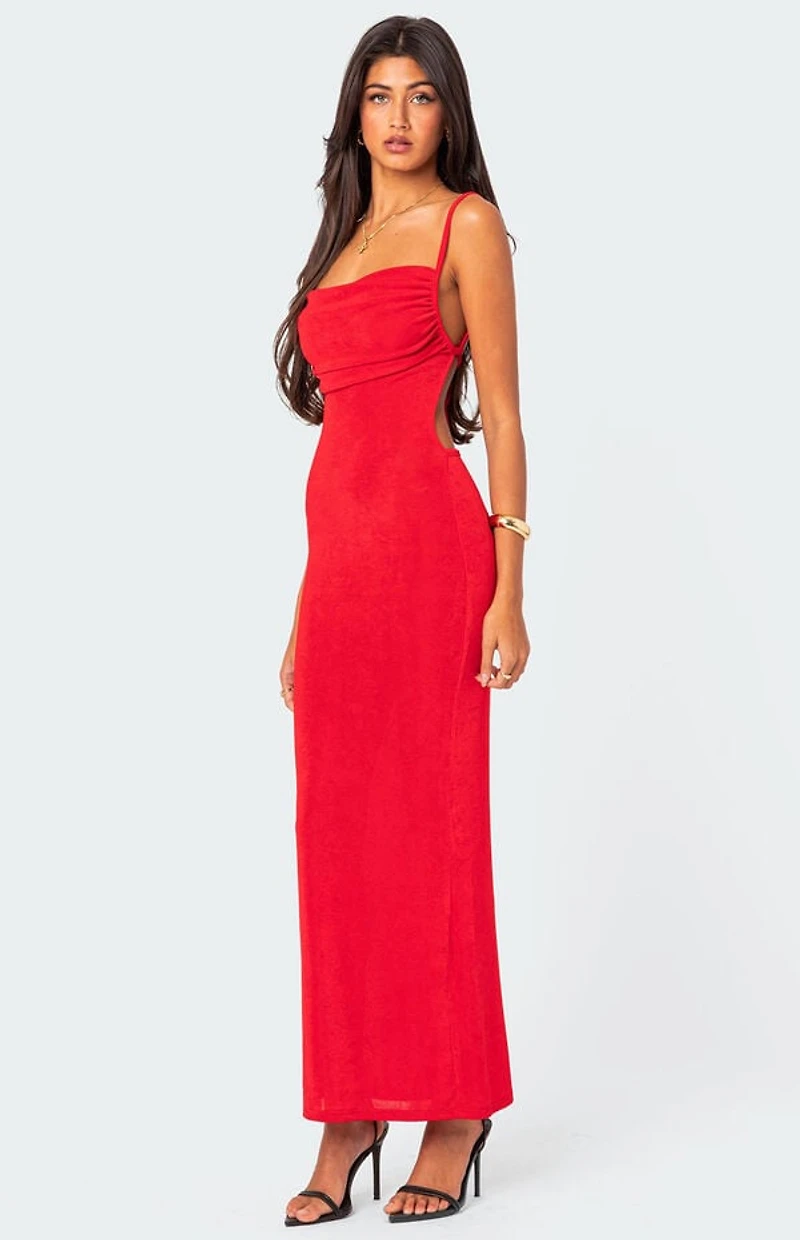 Edikted Clea Open Back Maxi Dress