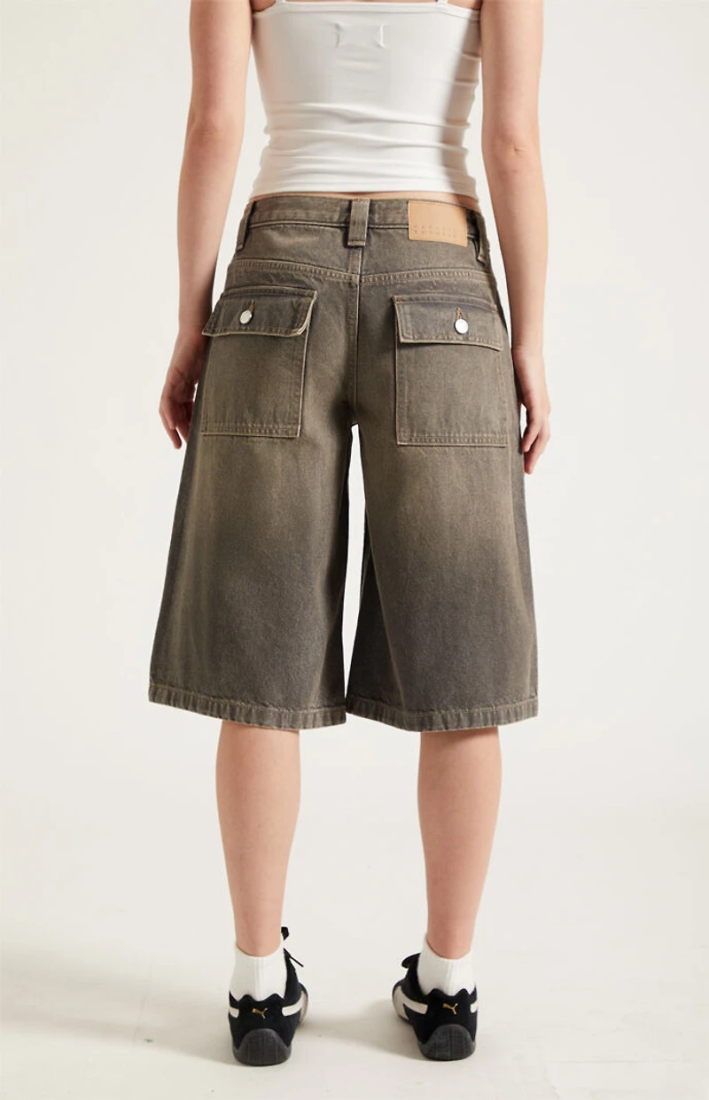 Pacsun Peyton Extreme Jorts Button Pocket Gray