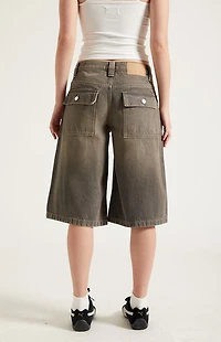 Pacsun Peyton Extreme Jorts Button Pocket Gray