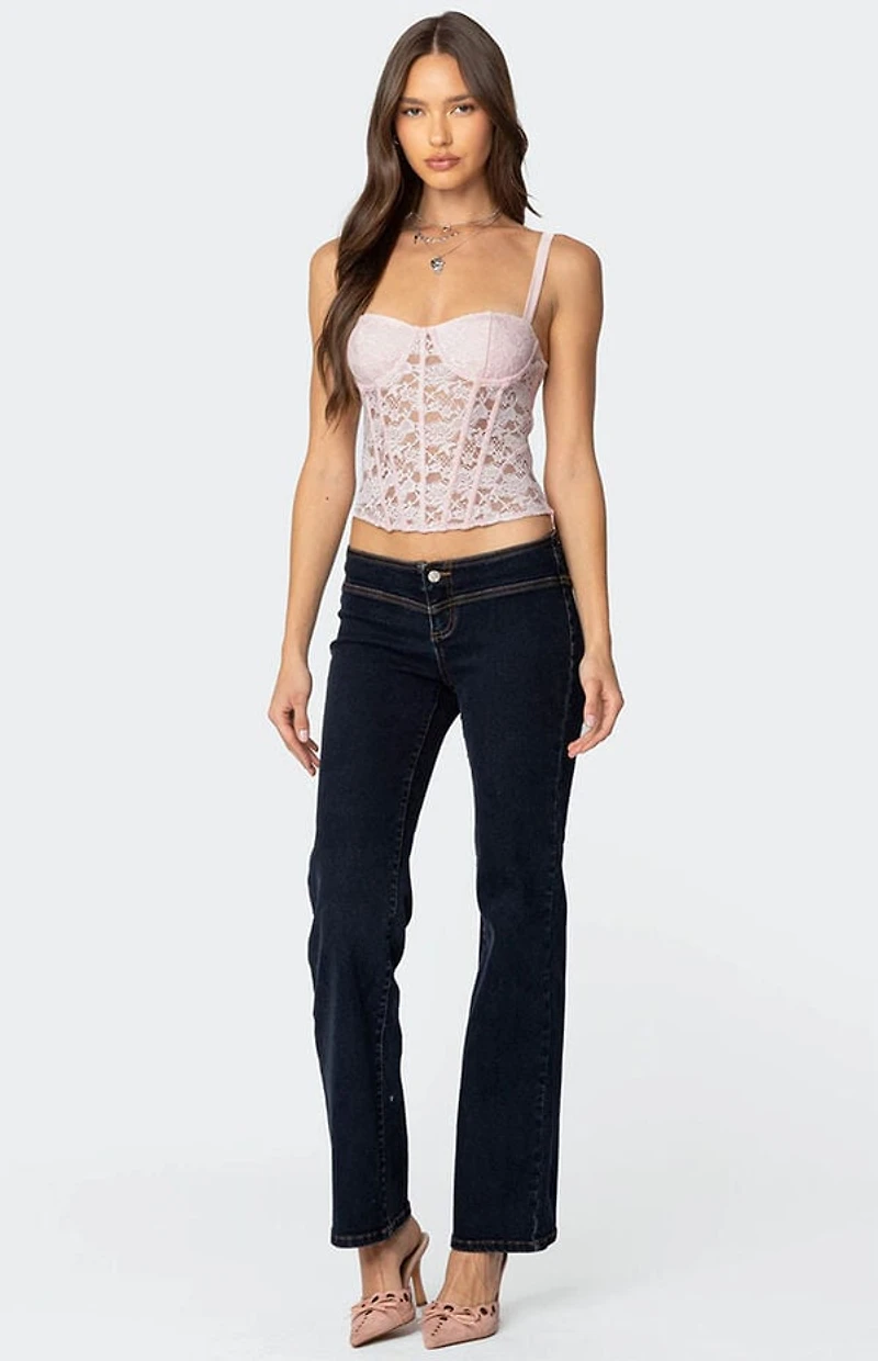 Edikted Drew Sheer Lace Cupped Corset