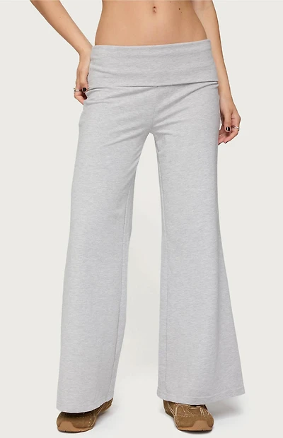 Edikted Petite Wide Leg Fold Over Pants