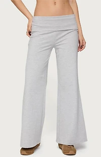 Edikted Petite Wide Leg Fold Over Pants