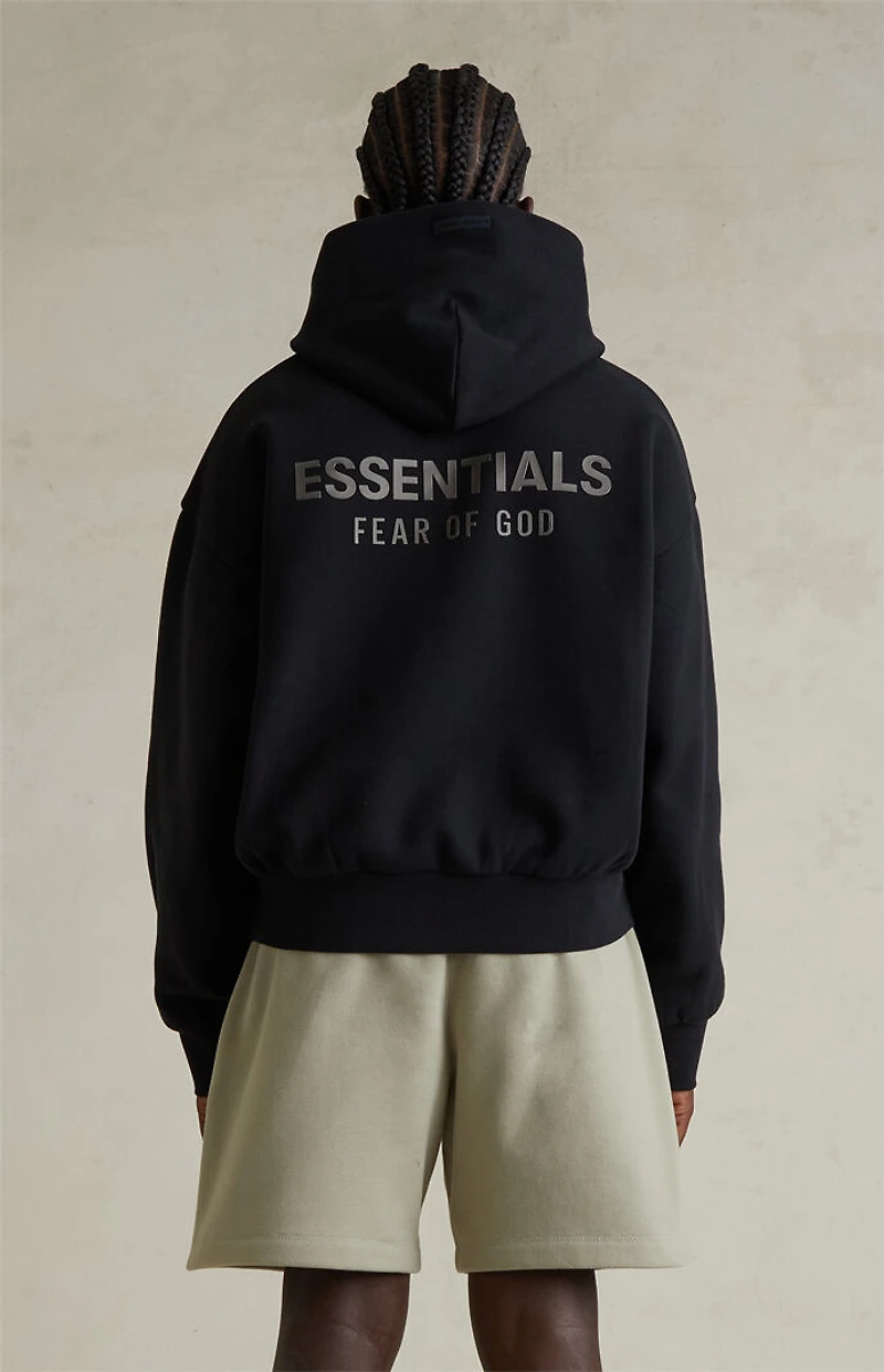 Fear of God ESSENTIALS Jet Black Classic Fleece Hoodie