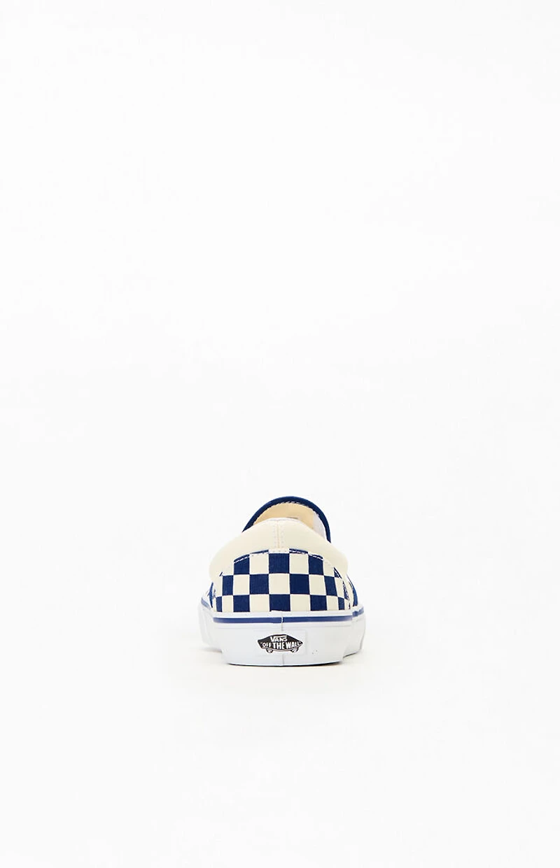 Vans Blue & White Checkerboard Classic Slip-On Shoes