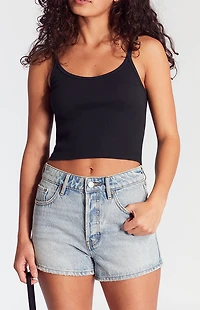 Pacsun Light Indigo Button Fly High Waisted Denim Festival Shorts