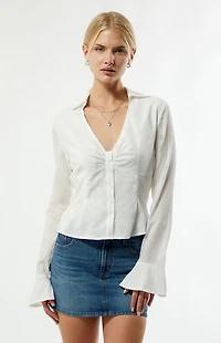 Your Favorite Long Sleeve Button Down Fitted Top