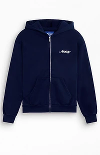Awake NY Navy Logo Full Zip Hoodie