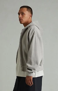 Fear of God ESSENTIALS Smoke Grey Classic Fleece Zip Up Hoodie