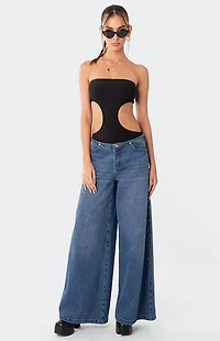 Edikted Vivie Ribbed Cut Out Bodysuit